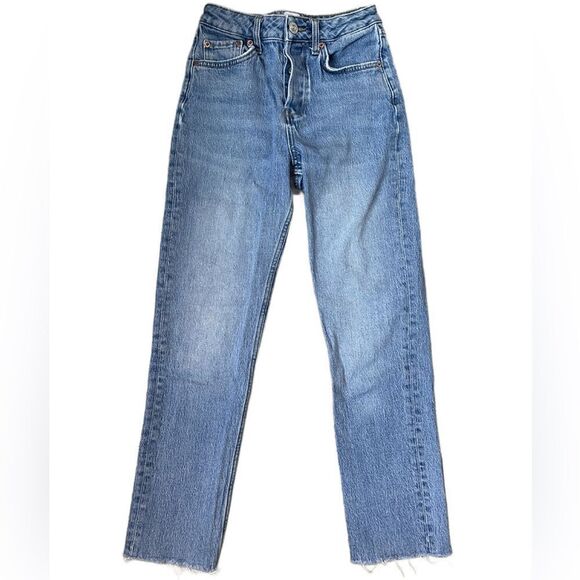 BDG Urban Outfitters Dillon Medium Wash Slim Straight Raw Hem Ankle Jeans (26) - Picture 2 of 16